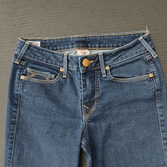 Like New True Religion HALLE Skinny Jeans Dark Wash Size 28 With Stretch - Picture 6 of 12